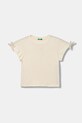 Παιδικό μπλουζάκι United Colors of Benetton στρογγυλό μπεζ 3P4ZC10QH.G.seasonal