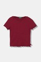 United Colors of Benetton t-shirt dziecięcy z elastanem bordowy 3F1AC10N4.G.Season.9BYA