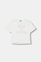 United Colors of Benetton t-shirt bawełniany dziecięcy nadruk biały 3I1XC10QD.G.seasonal
