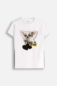 Coccodrillo t-shirt bawełniany dziecięcy nadruk biały ZC5143202CGJ