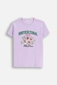 Coccodrillo t-shirt dziecięcy z elastanem fioletowy ZC5143223VGA