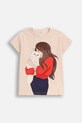 Coccodrillo t-shirt dziecięcy z elastanem beżowy ZC5143226VGA