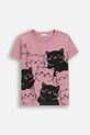 Coccodrillo t-shirt bawełniany dziecięcy z elastanem różowy ZC5143233VGA