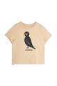 Mini Rodini t-shirt bawełniany dziecięcy Blackbird nadruk beżowy 2562013713