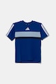 adidas tricou de bumbac pentru copii JC7470 albastru AW25
