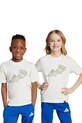 adidas t-shirt bawełniany dziecięcy nadruk beżowy JV5074