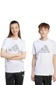 adidas t-shirt bawełniany dziecięcy nadruk biały JV5077