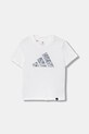 adidas tricou de bumbac pentru copii JV5077 alb AW25