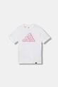 Детска памучна тениска adidas памук бял JV5105
