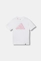 adidas tricou de bumbac pentru copii JV5105 alb AW25