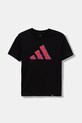 adidas t-shirt bawełniany dziecięcy bawełna czarny JV5106