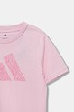Chłopiec adidas t-shirt bawełniany dziecięcy JV5205 różowy