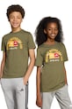 adidas tricou de bumbac pentru copii print verde JV5250