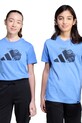 Detské bavlnené tričko adidas bavlna modrá JV5252