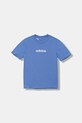 adidas t-shirt bawełniany dziecięcy nadruk niebieski JV7542