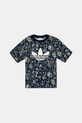 adidas Originals tricou de bumbac pentru copii print bleumarin JV7818