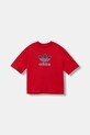 adidas Originals t-shirt bawełniany dziecięcy nadruk czerwony JV8556