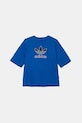 Дитяча бавовняна футболка adidas Originals JV8557 блакитний AW25