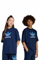 Дитяча бавовняна футболка adidas Originals аплікація темно-синій JV8558