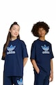 adidas Originals tricou de bumbac pentru copii imprimeu bleumarin JV8558