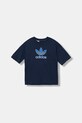 Дитяча бавовняна футболка adidas Originals аплікація темно-синій JV8558