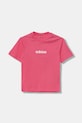 adidas t-shirt bawełniany dziecięcy JV9969 różowy AW25