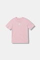 adidas t-shirt bawełniany dziecięcy aplikacja różowy JW0004