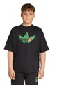 Παιδικό βαμβακερό μπλουζάκι adidas Originals στάμπα μαύρο JW5327