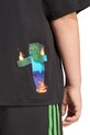 Παιδικό βαμβακερό μπλουζάκι adidas Originals JW5327 μαύρο