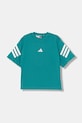 Детская хлопковая футболка adidas JW7531 бирюзовый AW25