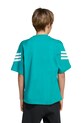 Детская хлопковая футболка adidas бирюзовый JW7531
