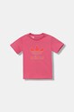 adidas Originals t-shirt bawełniany dziecięcy aplikacja różowy JX9004