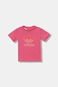 adidas Originals tricou de bumbac pentru copii imprimeu roz JX9004