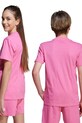 Παιδικό βαμβακερό μπλουζάκι adidas JY0299 ροζ