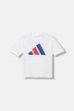 Дитяча бавовняна футболка adidas бавовна білий JY0302