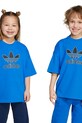 Detské bavlnené tričko adidas Originals bavlna modrá JY1138