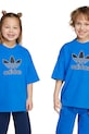 Παιδικό βαμβακερό μπλουζάκι adidas Originals στάμπα μπλε JY1138