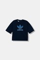 Παιδικό βαμβακερό μπλουζάκι adidas Originals στάμπα σκούρο μπλε JY1139