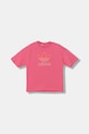 Παιδικό βαμβακερό μπλουζάκι adidas Originals JY1140 ροζ AW25