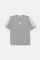 Dětské bavlněné tričko adidas JY4968 šedá AW25