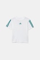 Detské bavlnené tričko adidas JY4970 biela AW25