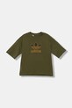 adidas Originals t-shirt bawełniany dziecięcy aplikacja zielony JZ4078