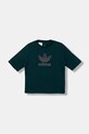 Dětské bavlněné tričko adidas Originals JV8561 zelená AW25