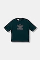 Dětské bavlněné tričko adidas Originals JV8561 zelená AW25
