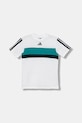 adidas t-shirt bawełniany dziecięcy JX0192 biały AW25
