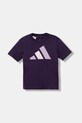 Dětské bavlněné tričko adidas JY0300 fialová AW25