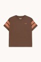Tinycottons t-shirt bawełniany dziecięcy STRIPES LOGO TEE AW25.001 brązowy AW25
