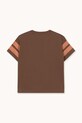 Chłopiec Tinycottons t-shirt bawełniany dziecięcy STRIPES LOGO TEE AW25.001 brązowy
