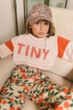 Tinycottons t-shirt bawełniany dziecięcy TINY COLOR BLOCK TEE nadruk różowy AW25.264