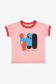 Детска памучна тениска Bobo Choses Doggy Mate 225AB031 розов AW25